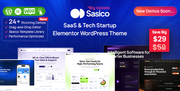 Sasico – SaaS & Tech Startup WordPress Theme 1.1.5.3