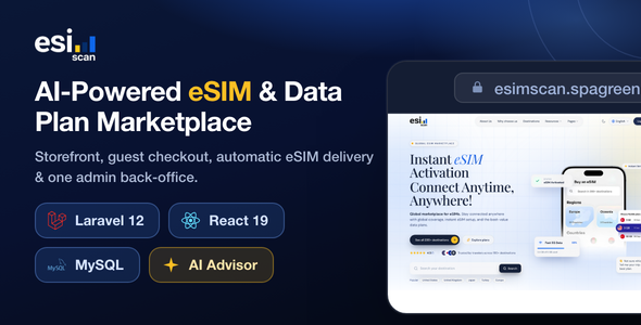 eSimScan – AI-Powered eSIM & Data Plan Marketplace Script | PHP React
