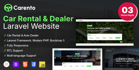 Carento – Car Rental Booking Laravel System 1.2.7