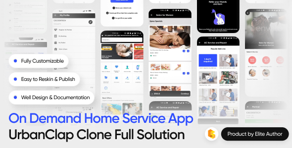 UClap – On Demand Home Service App | UrbanClap Clone | Android App with Interactive Admin Panel 2.0