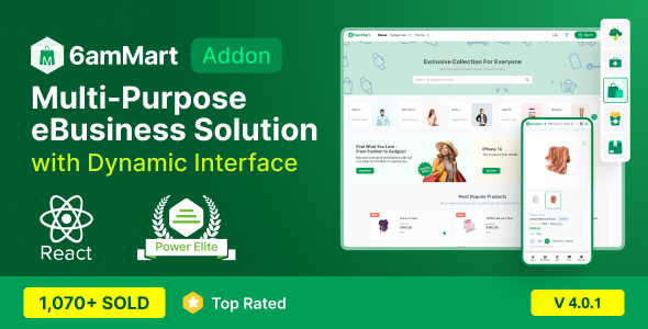 6amMart – React User Website 4.0.1