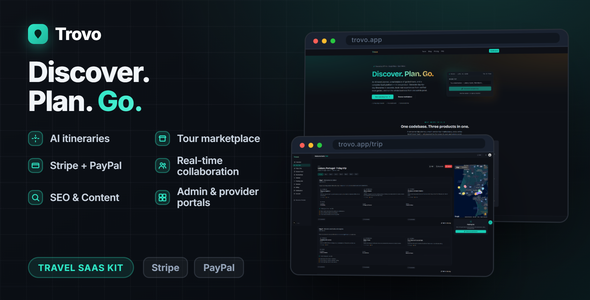 Trovo — AI Travel Itinerary Planner & Tour Marketplace SaaS (Next.js, Stripe, Admin)