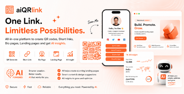 aiQRlink – QR Code, Landing Page & Bio page Builder SaaS