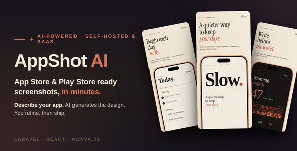 AppShot AI— AI-powered App Store & Play Store Screenshot Generator (SaaS + Self-Hosted)