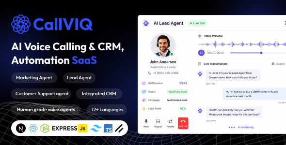 CallVIQ – AI Voice Calling & CRM SaaS for Marketing, Sales, Support & Lead Automation
