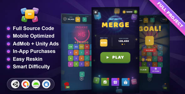 Infinity Number Merging — Unity Complete Game Template