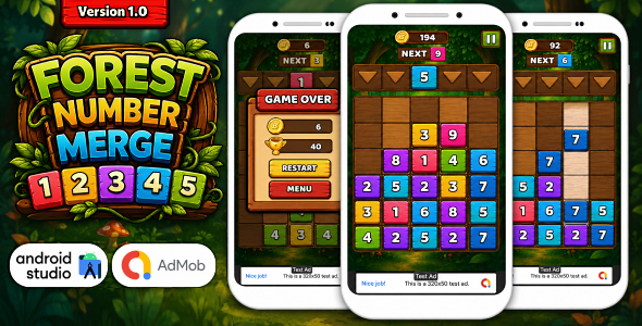 Forest Number Merge – Android Studio Puzzle Game with AdMob Ads