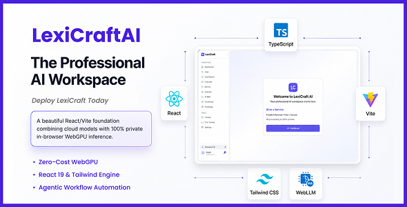 LexiCraft AI – Agentic Workflow & Local AI Workspace (React Template)