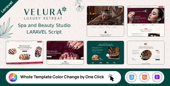 Velura – Spa, Beauty & Nail Salon Booking Laravel Website