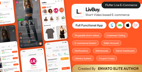 LivBuy: Live Streaming Shopping App, Short Video Ecommerce, Multivendor Marketplace