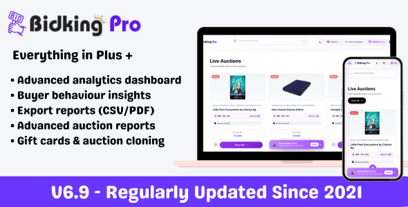 BidKingPro – Enterprise Auction Platform | Gift Cards, Tax Engine, User Groups & Role-Based Access