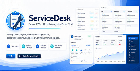 ServiceDesk – Repair & Work Order Manager for Perfex CRM 1.3.0
