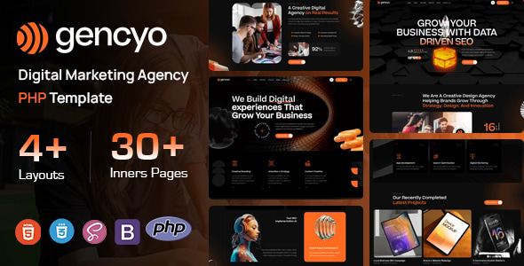 Gencyo – Digital Marketing Agency PHP Template