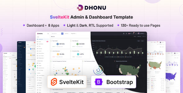 Dhonu – SvelteKit Admin & Dashboard Template