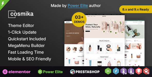 Cosmika – Cosmetics & SkinCare Elementor Prestashop Responsive Theme