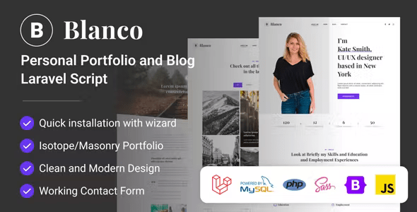 Blanco | Personal Portfolio and Blog Laravel Script 2.0