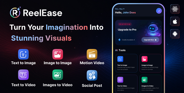 Reelease Mobile App – AI Image, Video & Social Media Post Generator SaaS Platform