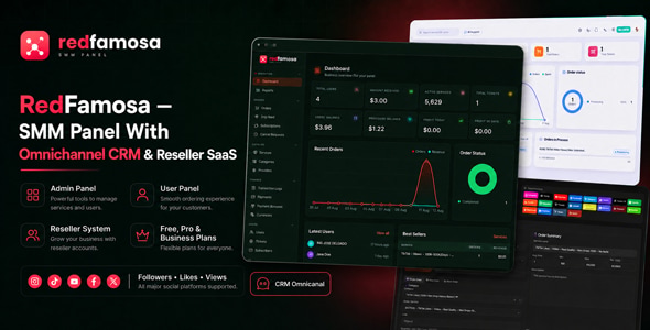 RedFamosa – SMM Panel With Omnichannel CRM & Reseller SaaS 1.3.12