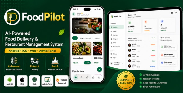 FoodPilot | AI-Powered Food Delivery Flutter App With Admin Panel