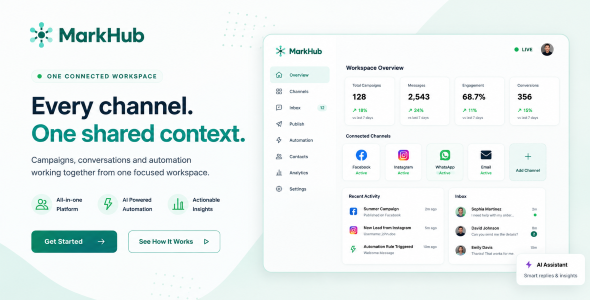 MarkHub AI – All-in-One Marketing, Automation & Communication Platform (SAAS)