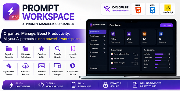 Prompt Workspace | HTML5 AI Prompt Manager and Library