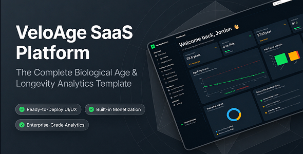 VeloAge – Biological Age Tracking & Health Analytics React Dashboard Template