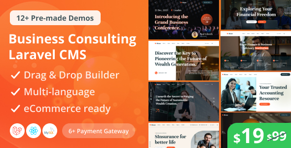 Bione – Business Consulting Laravel CMS With Live Page Builder 3.1