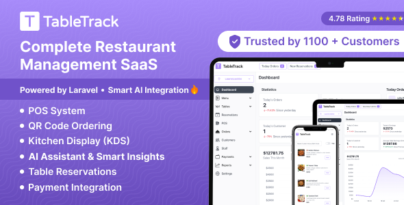 TableTrack – Complete Restaurant Management System SaaS 1.3.12