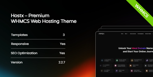 HostX – Premium WHMCS Theme 2.3.8