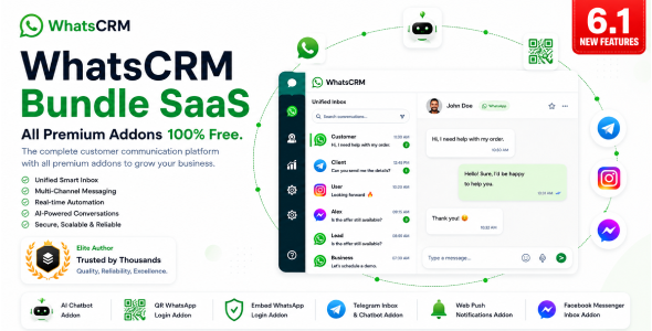 WhatsCRM | WhatsApp CRM, AI Automation and Multi-Channel SaaS Bundle (Node.js Script) 6.1.0
