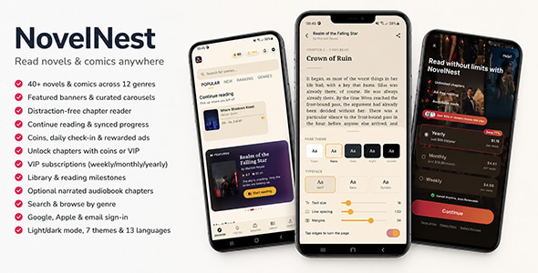 NovelNest | Flutter App Novel eBook Platform