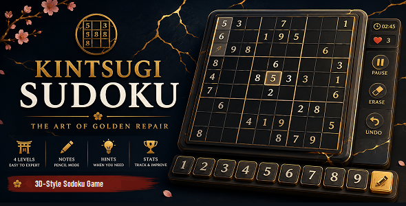 Kintsugi Sudoku | 3D Style HTML5 Puzzle Game