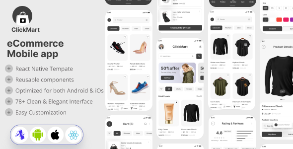 ClickMart – React Native Expo eCommerce Mobile App Template
