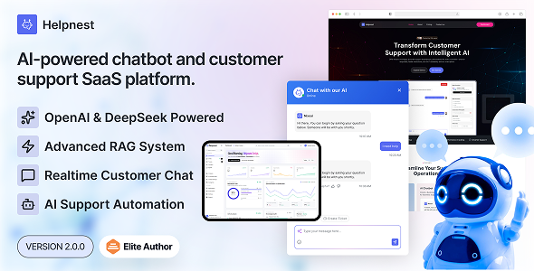 Helpnest – Ai Powered Chatbot And Support Ticketing System Saas 2.0