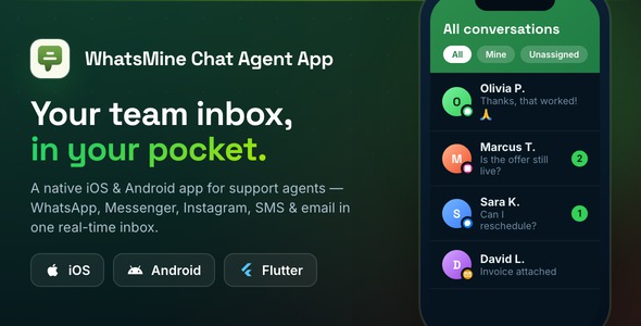 WhatsMine – Omnichannel Chat Agent Flutter App