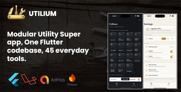 Utilium | Modular Utility Toolkit Flutter App With Laravel Backend