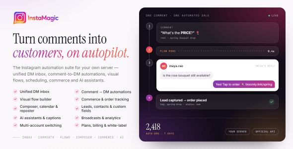 InstaMagic SaaS | AI-Powered Instagram CRM, Marketing Automation and Chatbot Builder 1.1