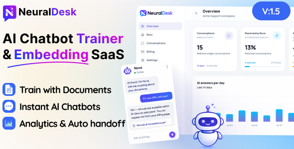 NeuralDesk – AI Chatbot Trainer & Embedding SaaS 1.5.0