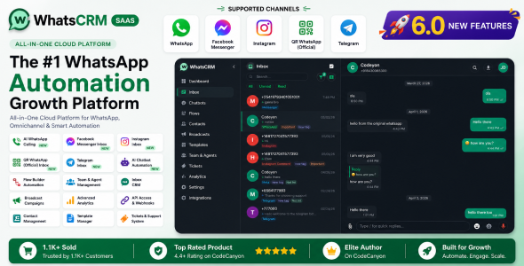 WhatsCRM – Chatbot, Flow Builder, API Access, WhatsApp CRM SAAS System 6.1.0