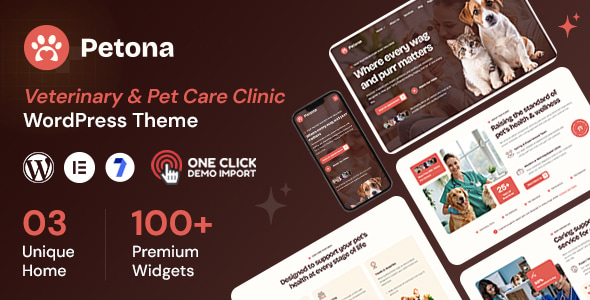 Petona – Pet Care WordPress Theme 1.0.3