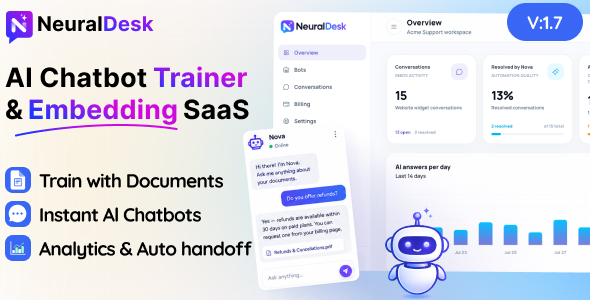 NeuralDesk – AI Chatbot Trainer & Embedding SaaS 1.7.0