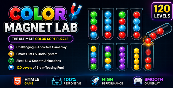 Color Magnet Lab | HTML5 Puzzle Game