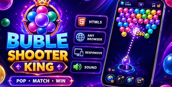 Bubble Shooter King – Endless HTML5 Bubble Shooter Game