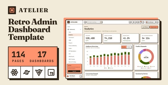 Atelier | Retro Style Admin & Dashboard Template