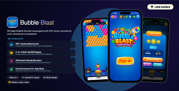 Bubble Blast: Magic Shooter – 3D Bubble Shooter Puzzle Game (Flutter + Cocos2d-js)