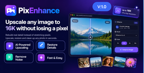PixEnhance – AI Image Enhancement SaaS