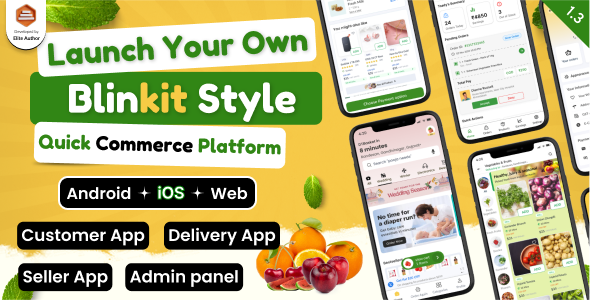 DTBasket – Flutter Grocery Delivery App with Seller & Delivery Partner (Android – iOS) + Admin Panel 1.5