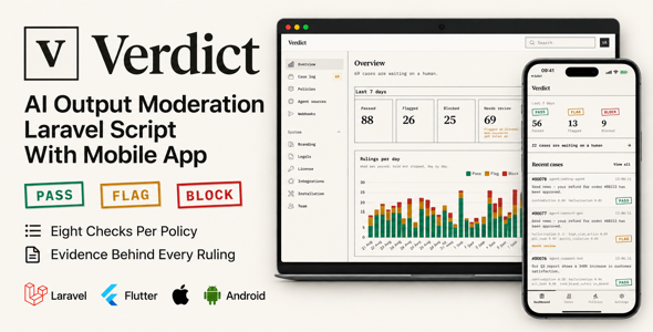 Verdict | AI Output Moderation Laravel Script With Mobile App