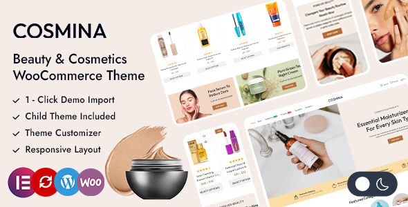 Cosmina – Skincare & Beauty Shop Elementor WooCommerce Theme