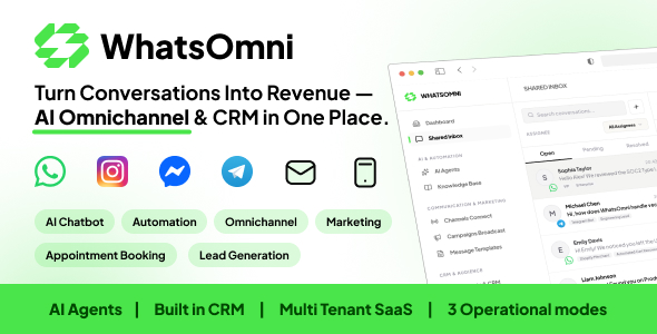 WhatsOmni – AI Omnichannel Messaging, CRM & Automation SaaS for Marketing, Leads, Sales & Support